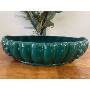 Vintage Beswick England Green Planter Jardiniere Art Deco Ribbed Bowl Ceramic